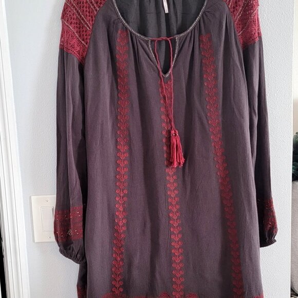 Free People Oversized Boho Crochet Lace Tunic Dress GB975119105 Size Small - Picture 8 of 13